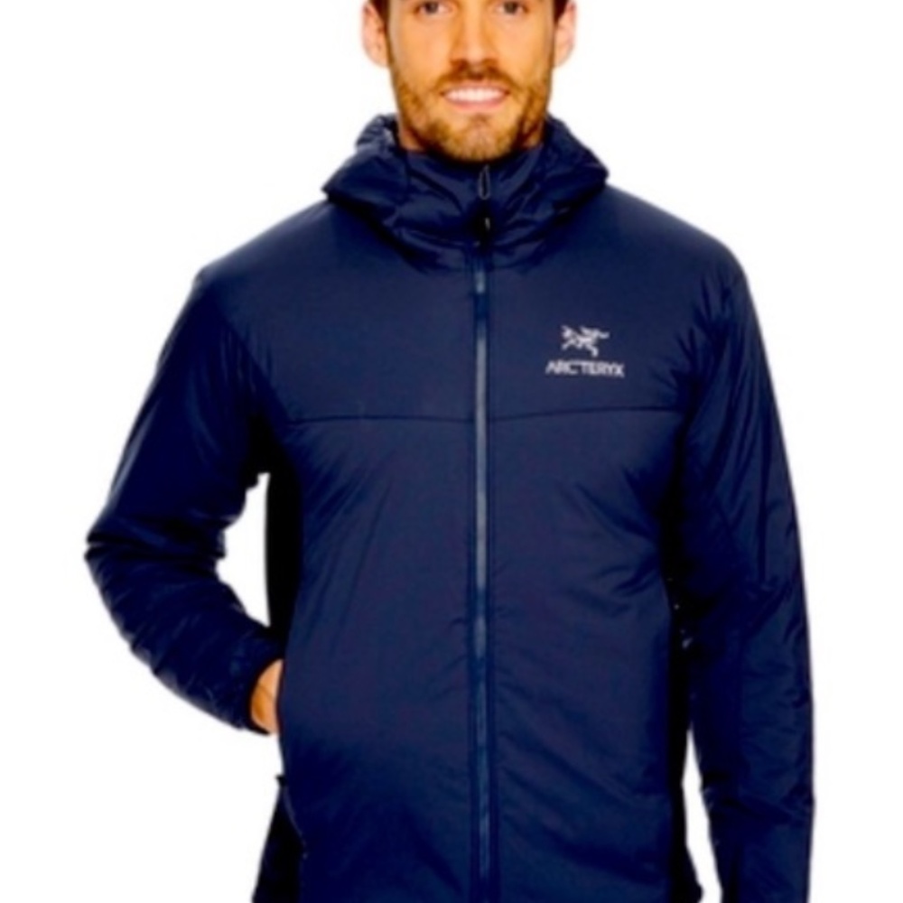 Arcteryx ATOM LT HOODY, men's, navy blue and red size XL